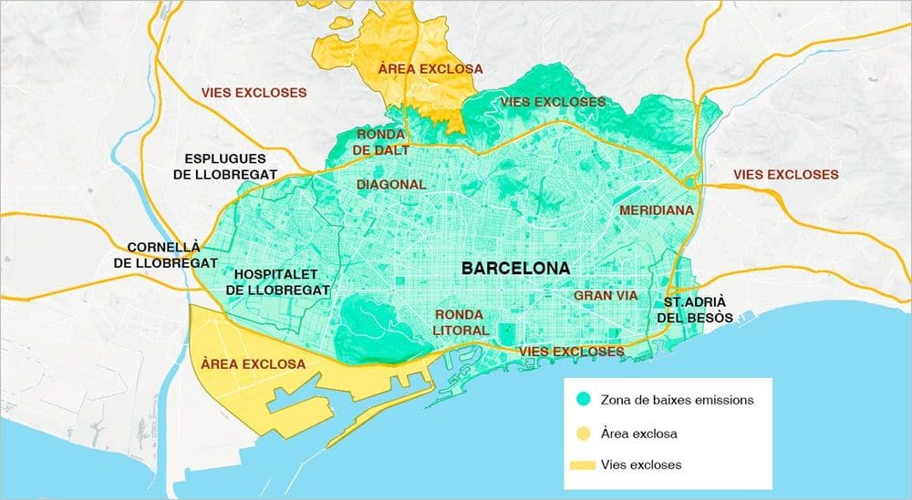 Zona Bajas Emisiones Rondes Barcelona